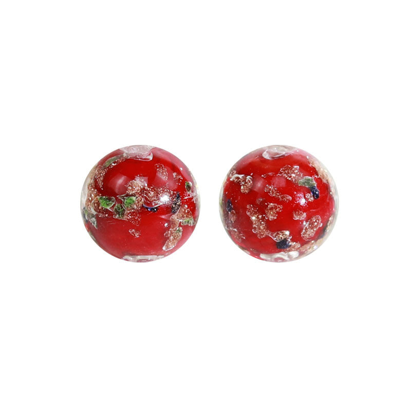 Lampwork Glass Beads Round 8 10 12mm Colorful Gold Foil 100pcs 5