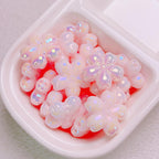 Glow Cherry Blossom Acrylic Beads 24mm Pastel Iridescent 10pcs 3