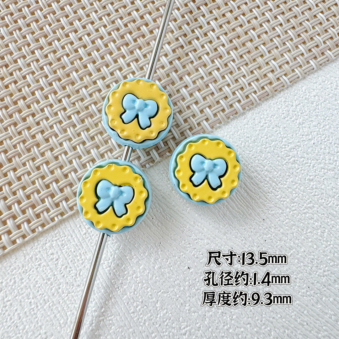 Bell and Bow Metal Beads 13mm Baking Painted Colorful 10pcs 12