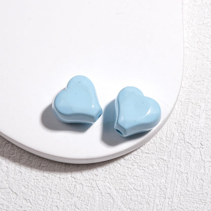 Irregular Faceted Heart Acrylic Beads 12mm Vibrant Colors 50pcs 12