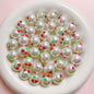 Painted Round Acrylic Beads 16mm Cartoon Hand Painted Imitation Pearl 5pcs 3