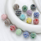 Embellished Bubblegum Beads 20mm Pearl Wrapped with Rhinestone Chain 4pcs 4