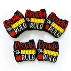 Silicone Focal Beads Teacher Apple Ready to Rule Layout 20pcs 3