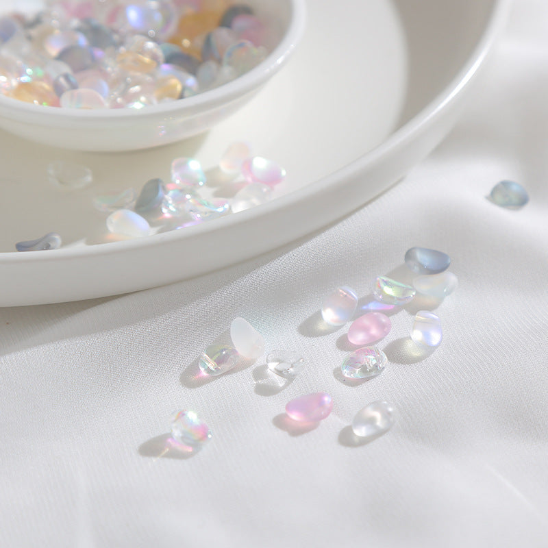 Transparent Czech Glass Petal Beads 6x8mm Soft Pastel Iridescent 100pcs 4