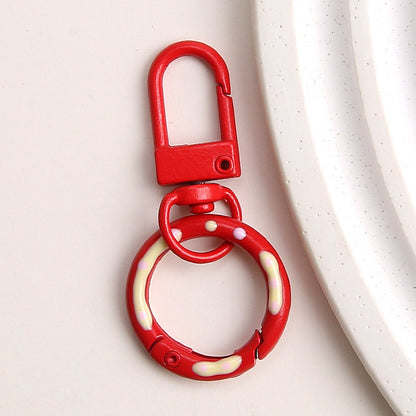 Zinc Alloy Donut Keychain Clasps Spray Painted Hand Paint 51mm 10pcs 9
