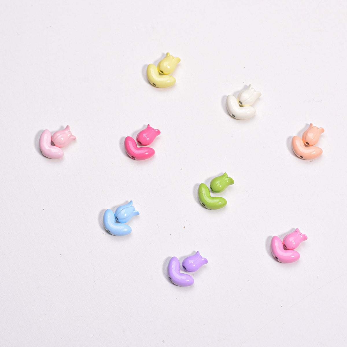 Tulip Metal Beads 21mm Baking Painted Solid Zinc Alloy 10pcs 4