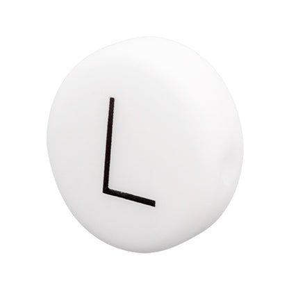12mm Silicone Letter Beads Flat Round Alphabet Options 20pcs 16
