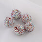 Natural Shell Embeded Rhinestone Bubblegum Ball Rhinestone Beads 16mm 10pcs 14