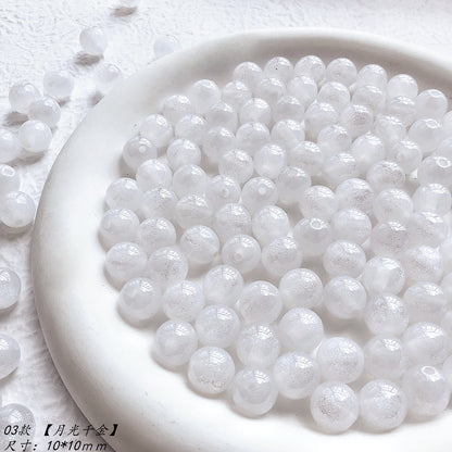 Galaxy Series Resin Beads 10mm Blue Glitter Powder 30pcs 8