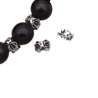 Alloy Rose Ring Spacer Beads 8mm Antique Silver 100pcs 5