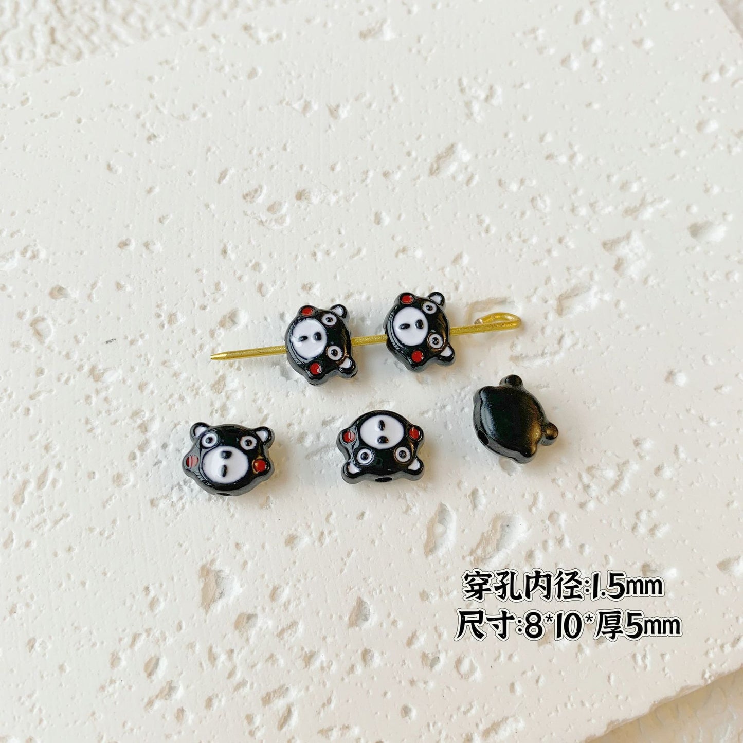 Teddy Bear and Game Controller Metal Beads Painted Alloy 10pcs 7