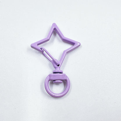 Zinc Alloy Colorful Four Pointed Star Swivel Buckle Keychain Clasps 20pcs 5