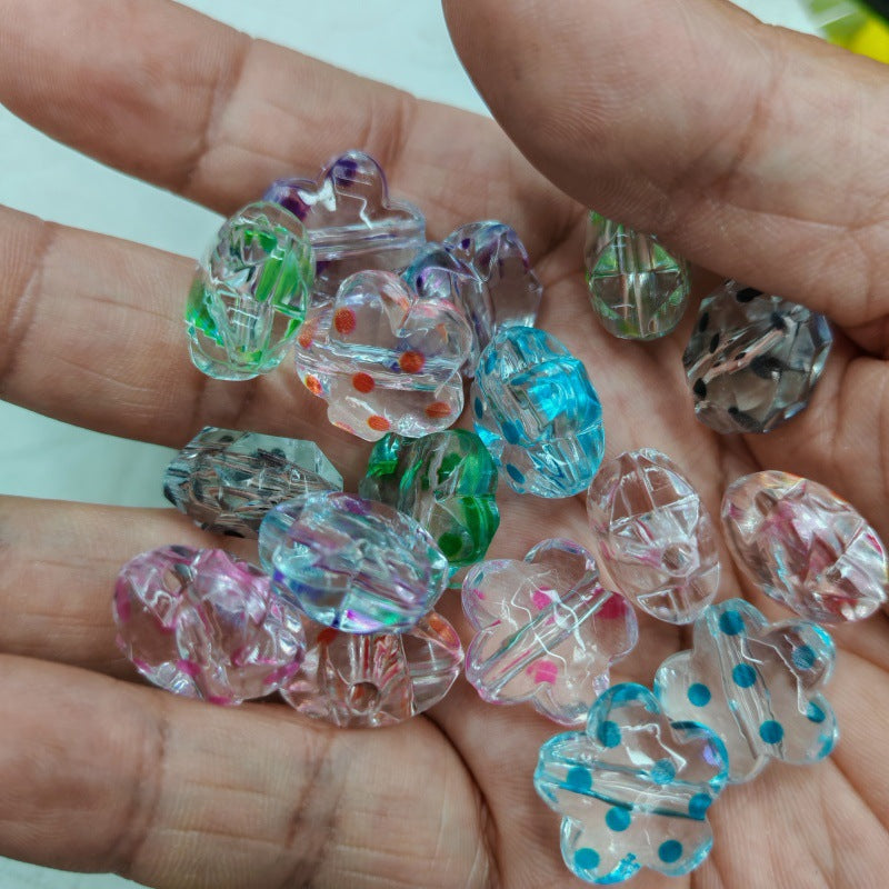 Clear Polka Dotted Star Acrylic Beads 17mm 100pcs 4