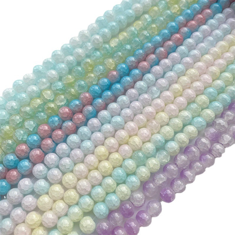 Crackle Round Glass Beads 8mm Dual Color Soft Pastel 200pcs 5