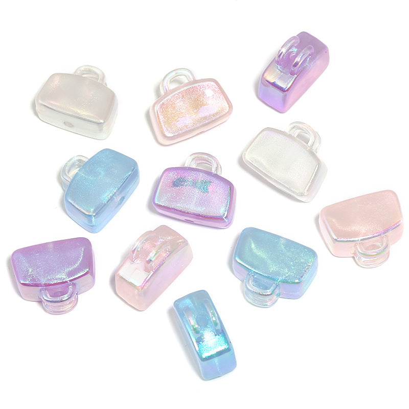 Plating Handbag Acrylic Beads 24mm UV Glitter Powder 50pcs 5