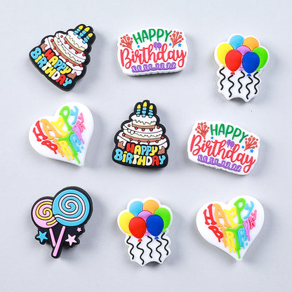 Silicone Focal Beads Happy Birthday Heart Balloon Collection 20pcs 3