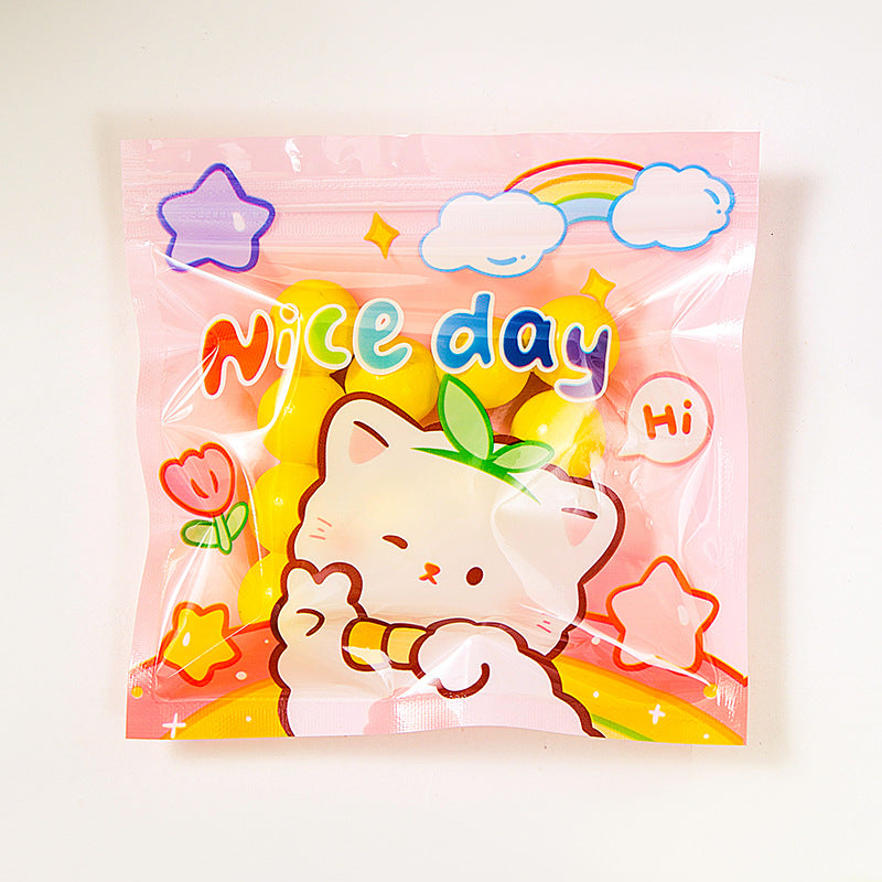 Top Seal Zip Lock Bags 13.5cm Pastel Animal Pattern 10pcs 14