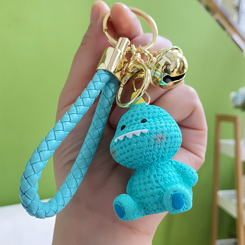 Resin Animal Keychain Pig Duck with Braided Strap and Gold Accents 8
