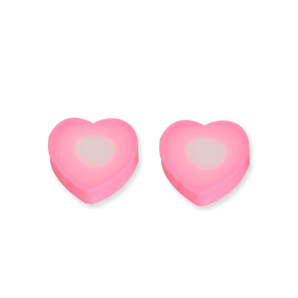 Heart Clay Beads 9mm Gradient Pink White Polymer 100pcs 5