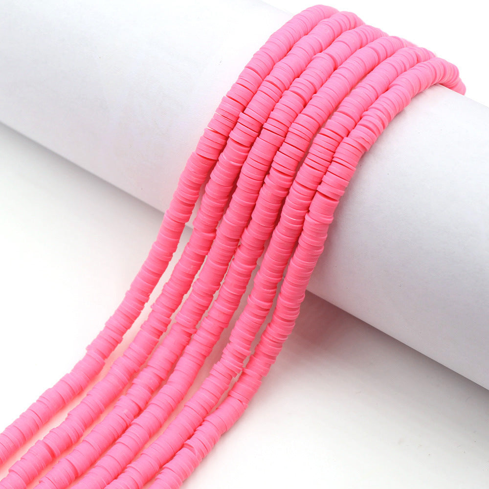 Flat Clay Beads 6mm Solid Color Polymer Spacer Beads 10strands 2