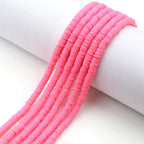 Flat Clay Beads 6mm Solid Color Polymer Spacer Beads 10strands 2