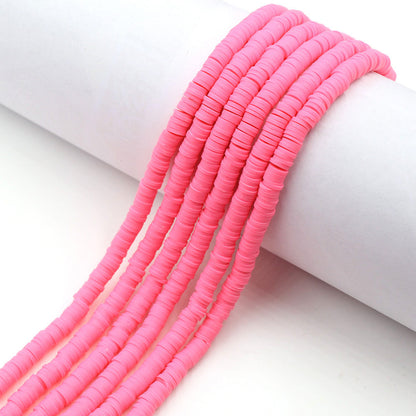 Flat Clay Beads 6mm Solid Color Polymer Spacer Beads 10strands 2