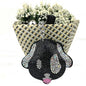 Cartoon Puppy Rhinestone Keychain Zinc Alloy Suede Tassel 2