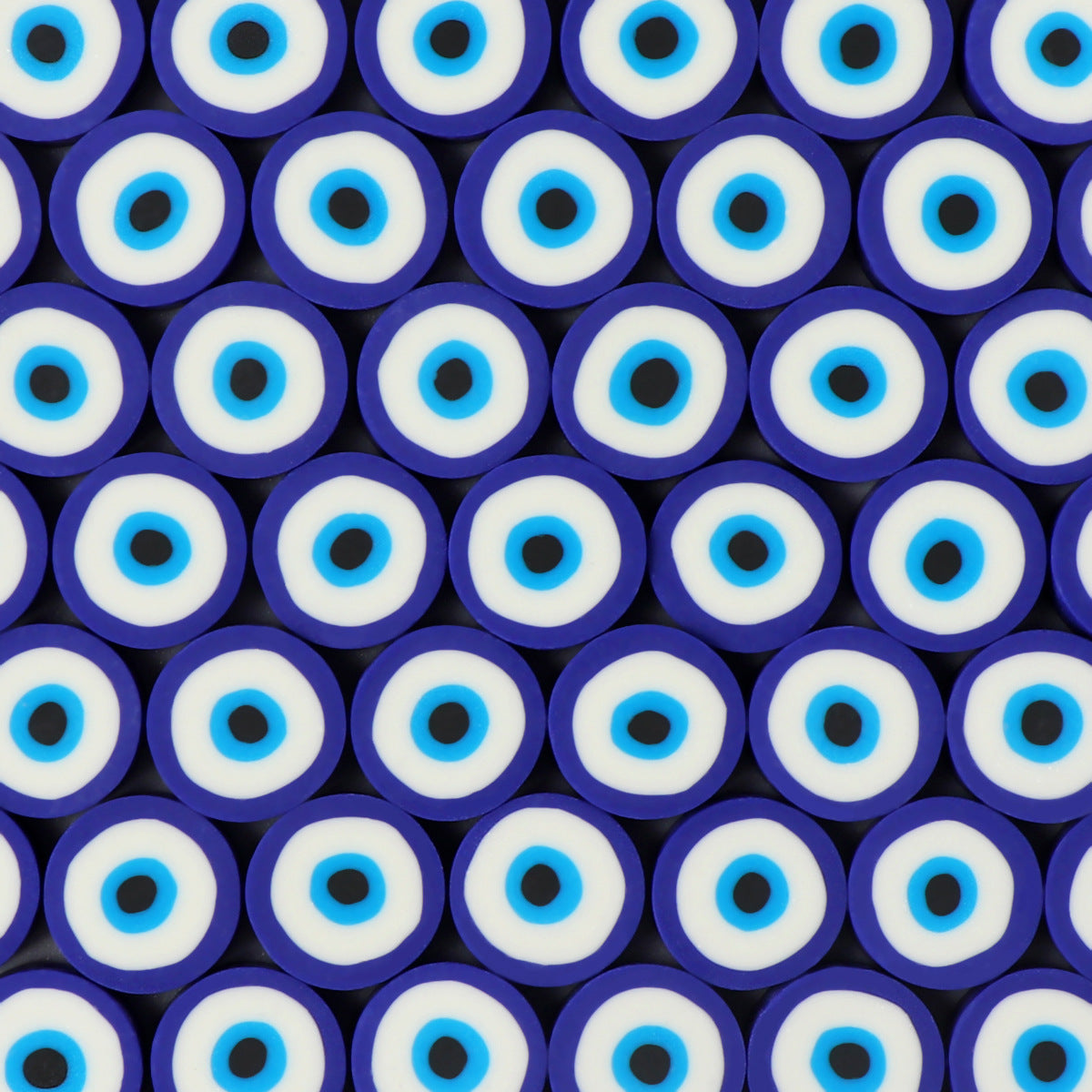 Flat Clay Beads 10mm Evil Eye Polymer Bright Mixed Colors 100pcs 9