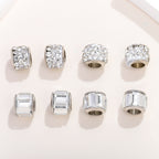 Glass Spacer Beads 9mm White Rhinestone-embedded 100pcs