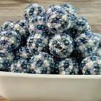 Printed Bubblegum Beads 20mm Black and White Plaid 5pcs