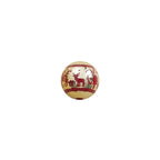 UV Plating Christmas Deer Acrylic Beads 16mm Golden Red Print 10pcs 5