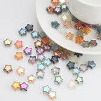Plated Star Shaped Glass Beads 8mm Rainbow Electroplated 100pcs 3
