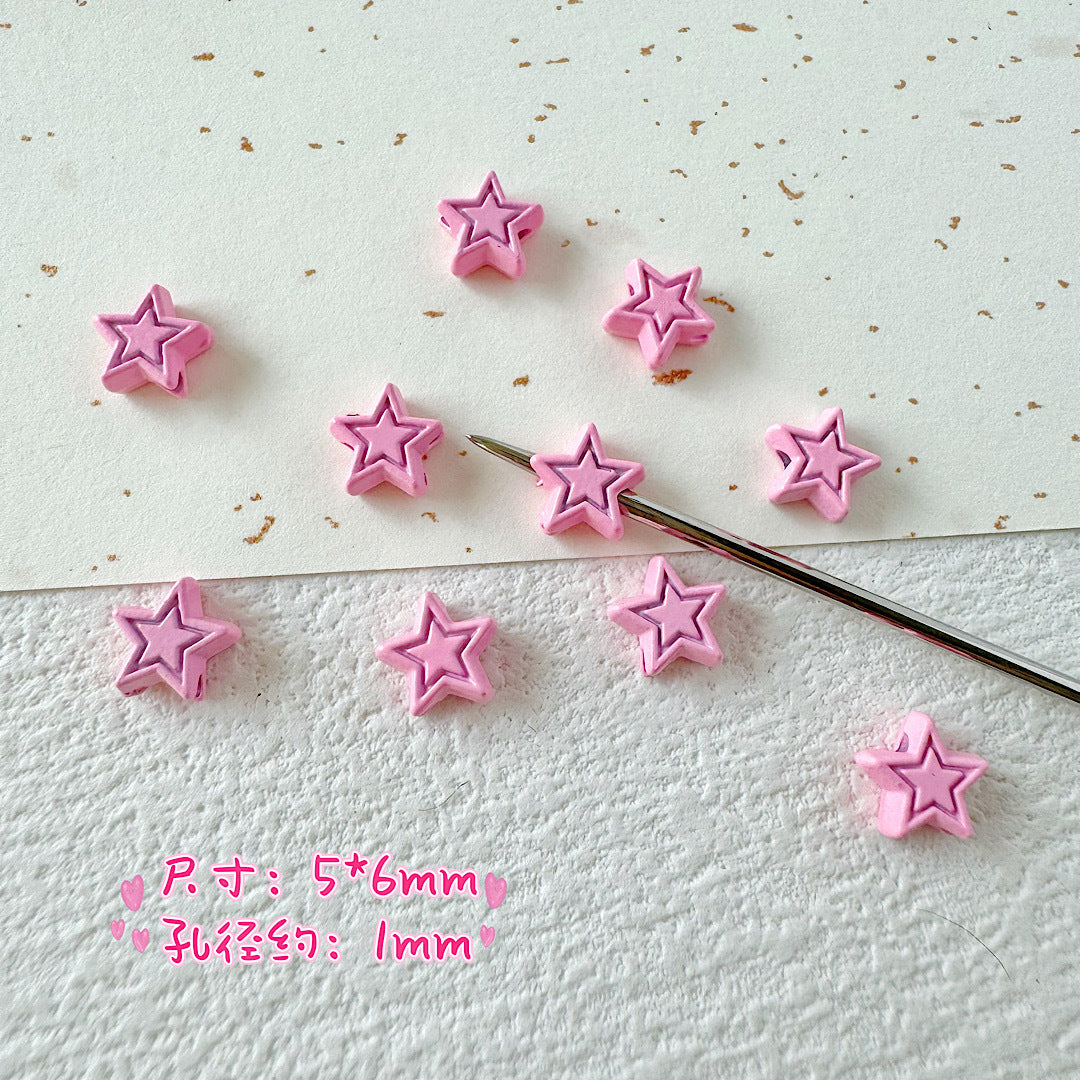 Star Butterfly Metal Beads 5mm Candy Colored Baked Painted 20pcs 23