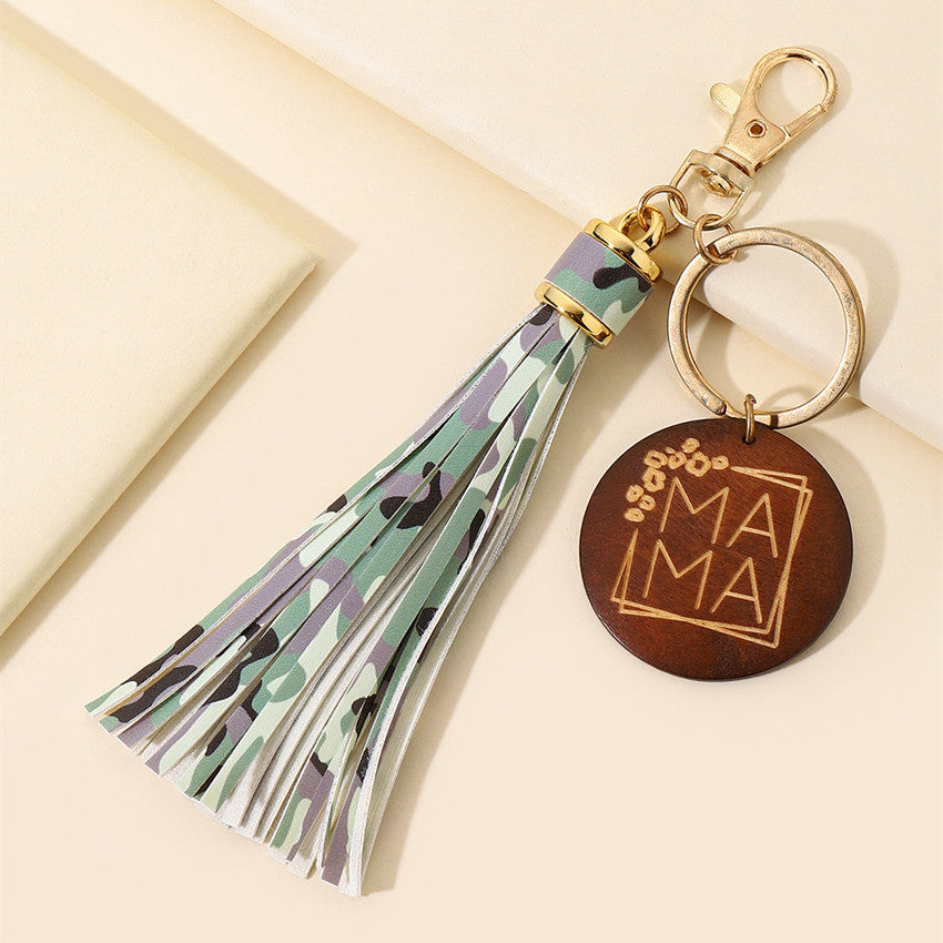 PU Tassel Keychain Metal Rainbow Color with Lobster Clasp 14