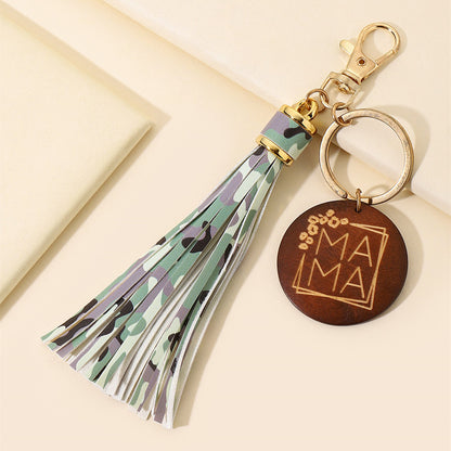 PU Tassel Keychain Metal Rainbow Color with Lobster Clasp 14