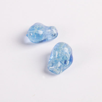 Lampwork Glass Beads Irregular Bone Shape 12mm Glow In The Dark 10pcs 9