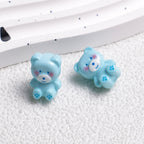 Cartoon Printed Teddy Bear Acrylic Beads 16mm Colorful Mixed 50pcs 4