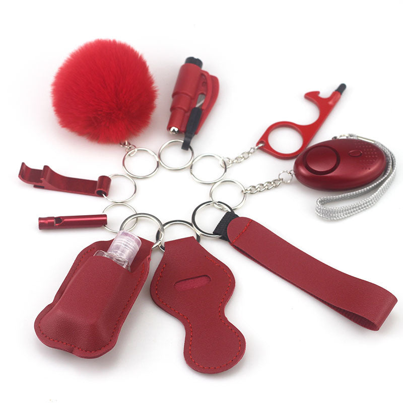 Self Defense Alarm Pompom Keychain Outdoor Safety 10 Pack 13