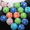 Rhinestone Bubblegum Beads 16mm Colorful Ice Flower Sugar Covered Texture 10pcs