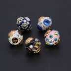 Ethnic Diamond Clay Beads 16mm Faceted Rhinestone Alloy 10pcs 3