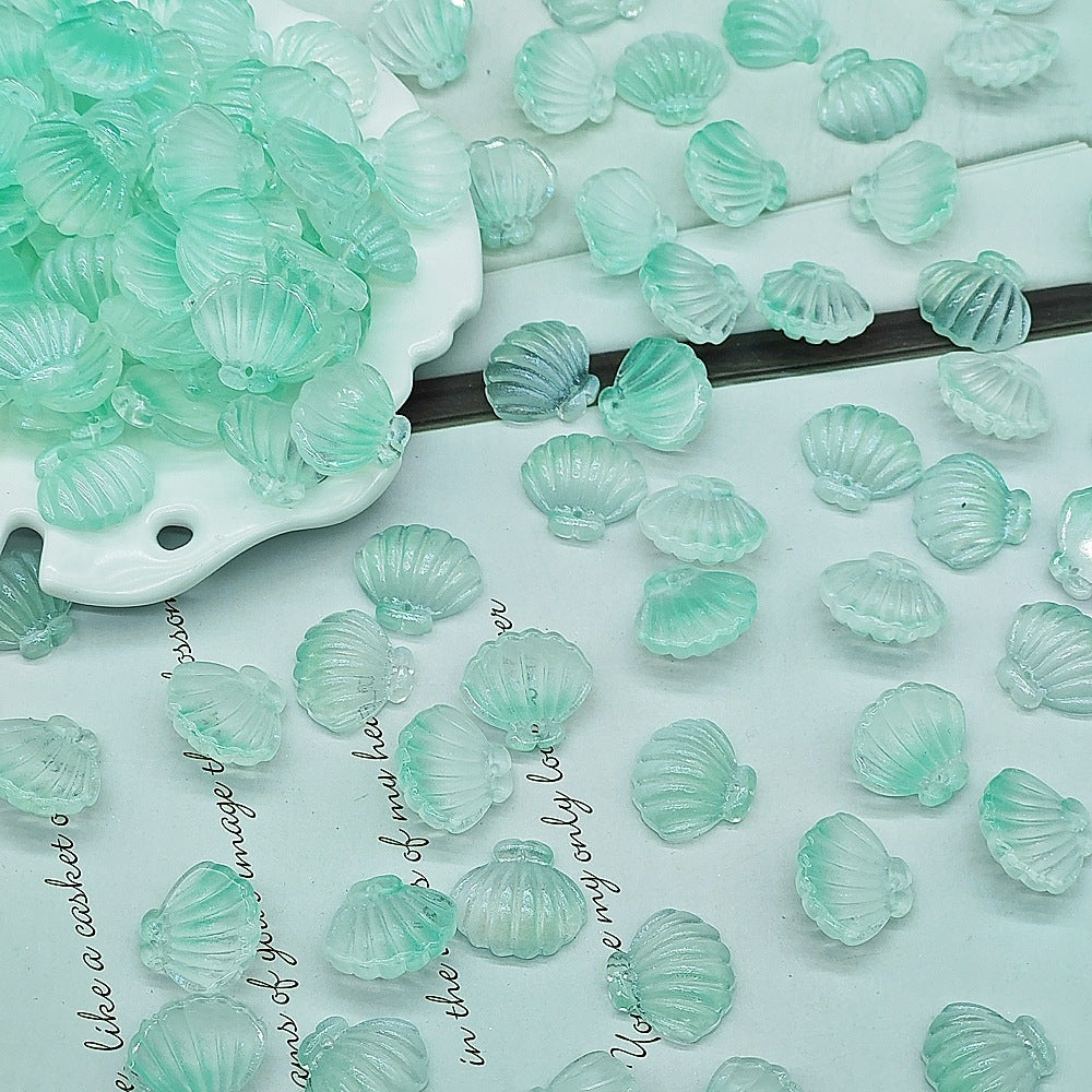 Czech Glass Beads Scallop Shell 16-18mm Frosted Pastel Colors 25pcs 10