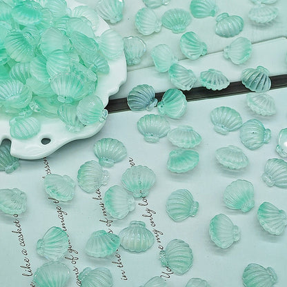 Czech Glass Beads Scallop Shell 16-18mm Frosted Pastel Colors 25pcs 10