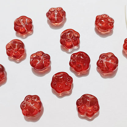 Vintage Cat Claw Glass Beads 15mm Glossy Translucent Colors 50pcs 19