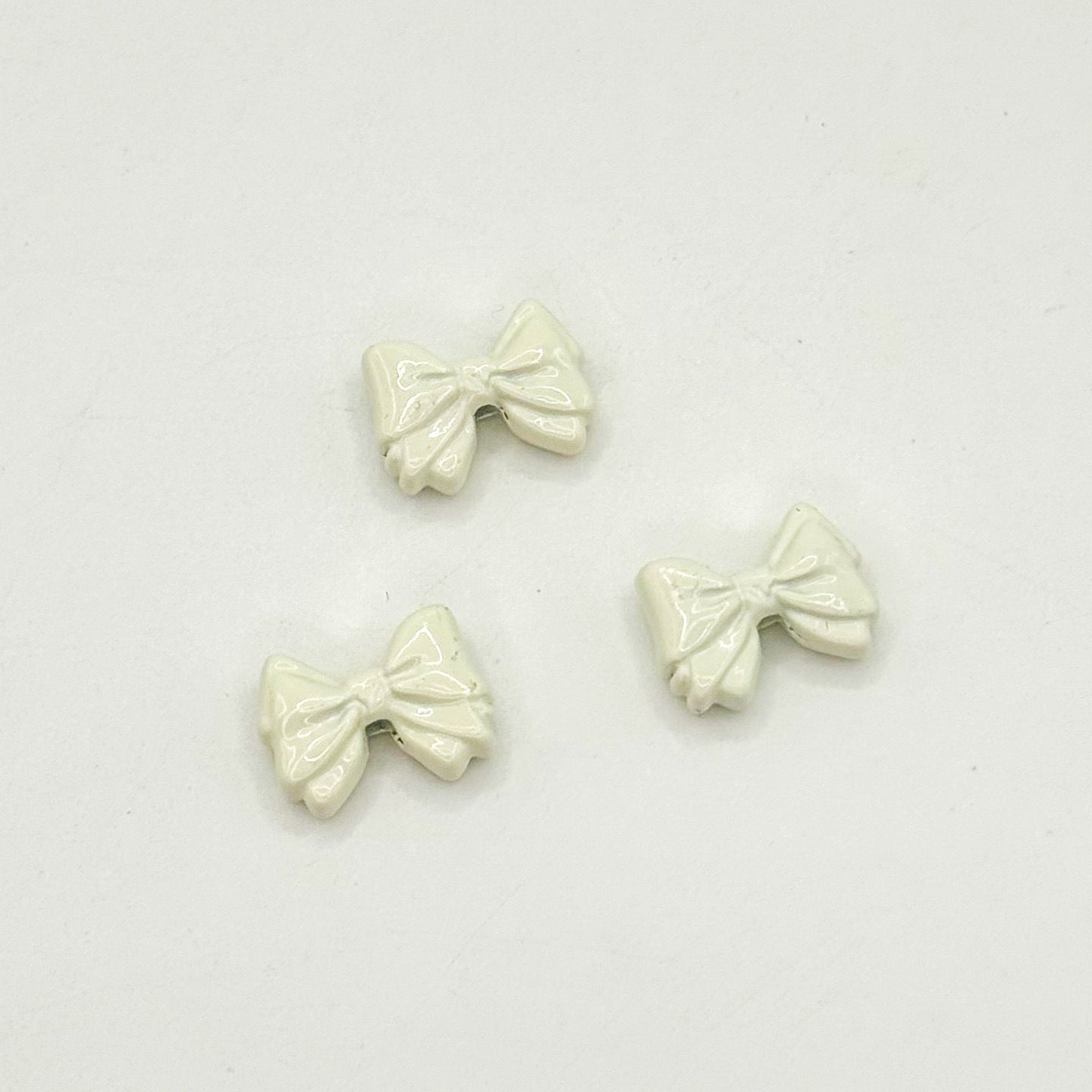 Bow Metal Beads 12mm Glossy Baking Painted Alloy 20pcs 16