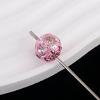 Wrinkled Alloy Rhinestone Beads 12-15mm Textured Colorful 50pcs 3