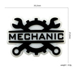 Silicone Focal Beads Technician Maintenance Black On White Mechanic Graphic 20pcs 3