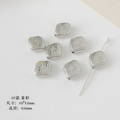 Christmas Tree Heart Acrylic Beads Silver Faceted CCB Plastic 8