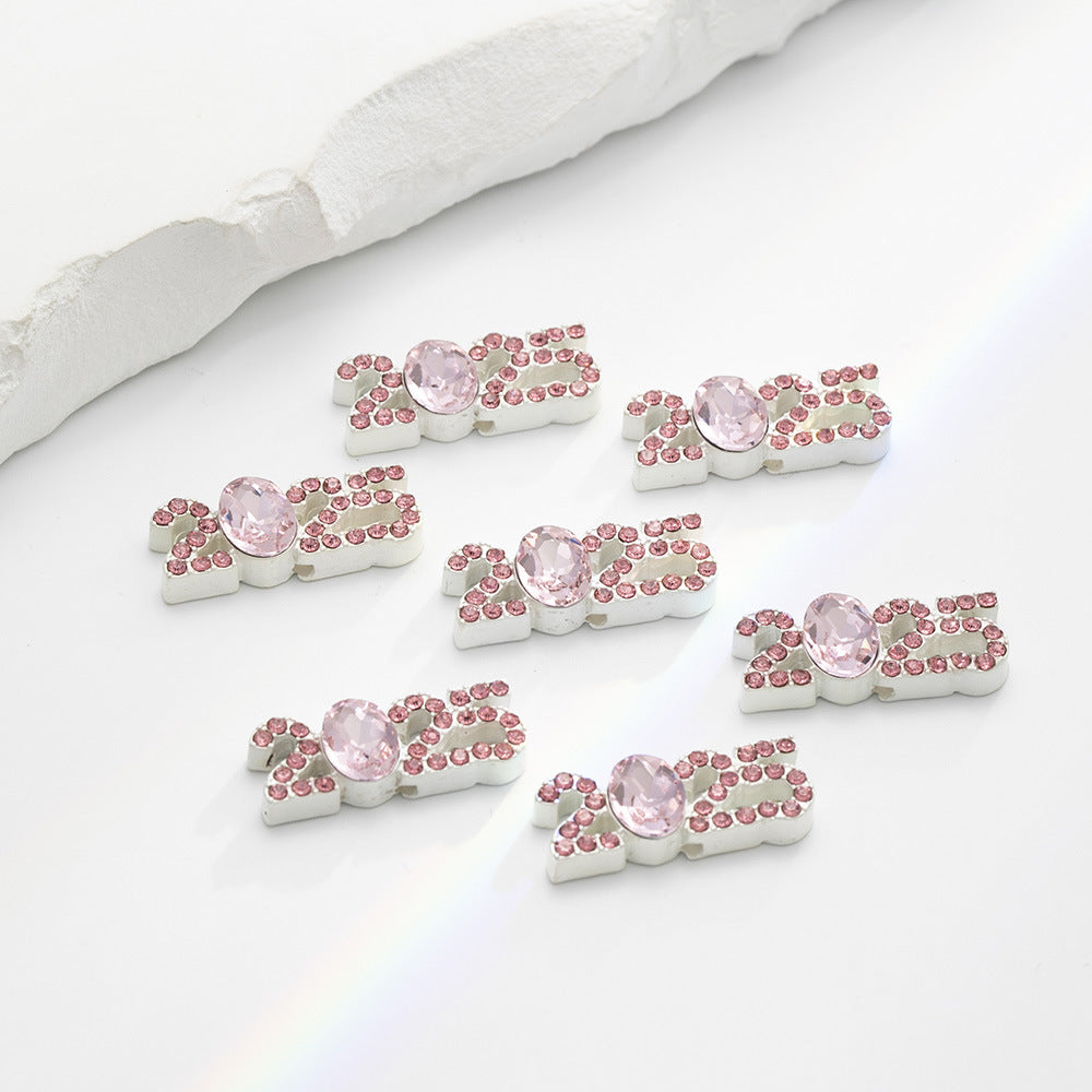 Plate Rhinestone Beads 23mm Alloy 2025 Embeded Mixed Colors 10pcs 6