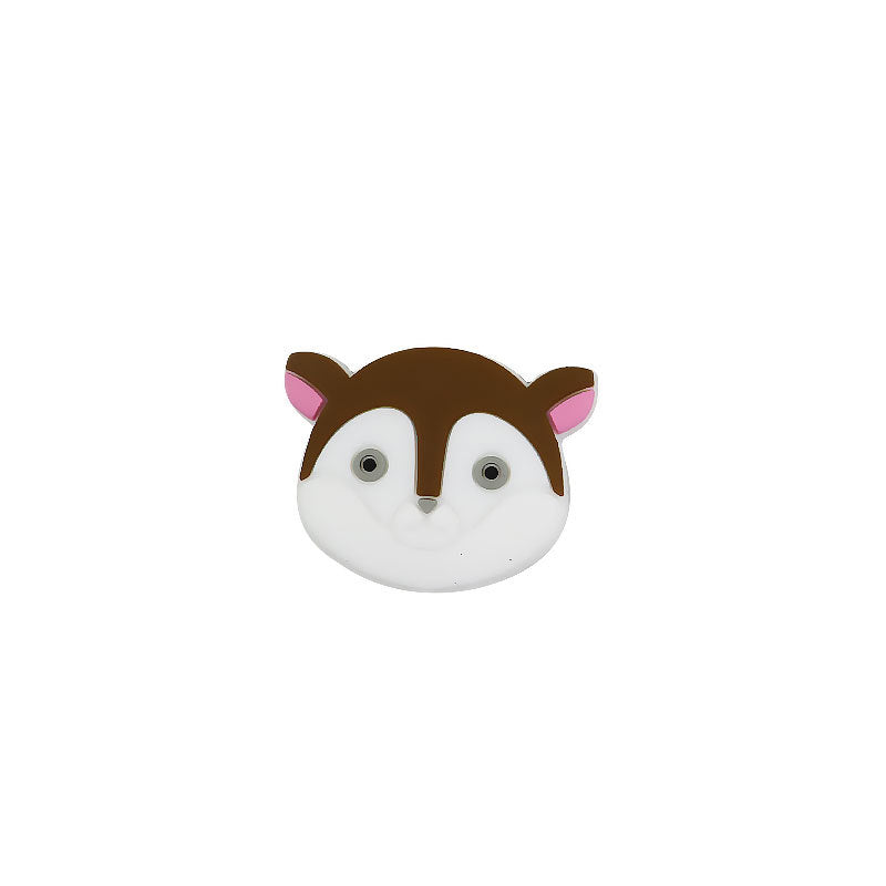 Silicone 3D Focal Beads Cartoon Colored Animals Pastel Ears 20pcs 12