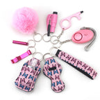 Self Defense Alarm Pompom Keychain Outdoor Safety 10 Pack 26